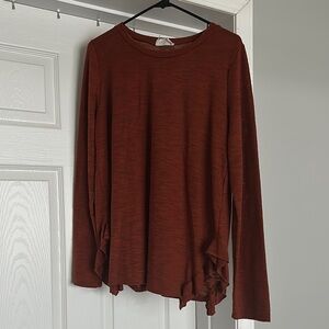 Elegant Rust Long Sleeve Top